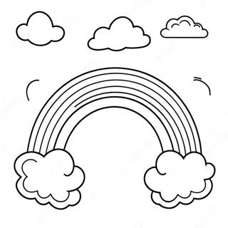 Colorful Rainbow with Clouds Coloring Page | Rainbow coloring page
