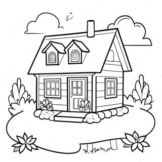 Cozy Cottage Coloring Page | House coloring page