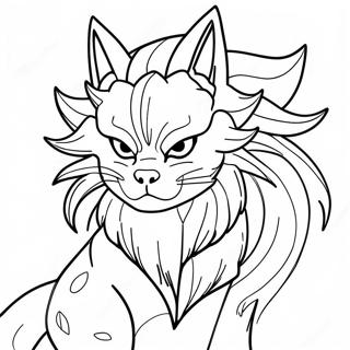 Kurama Coloring Page | Kurama coloring page
